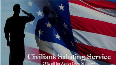 Civilians Saluting Service Photo