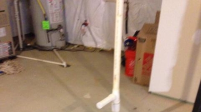 Completed Bathroom Pipe Repair Photo