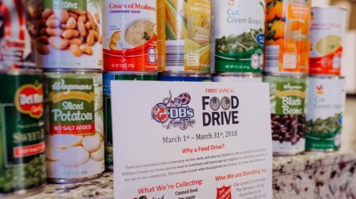 Our Flyer and Some of the Collected Food Photo