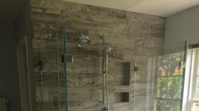 Double Shower Head Fixture Installation Photo