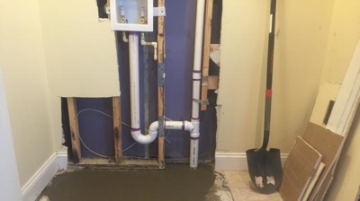 Drain Line Repair and Wash Box Installation Photo