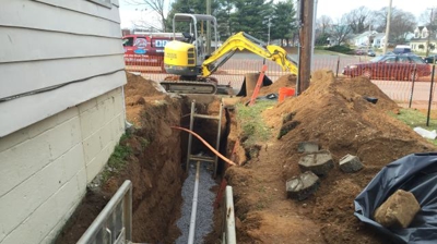 Midway Through Laying New Drain Line Photo
