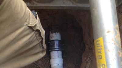 Connection for an Outside Cleanout Photo