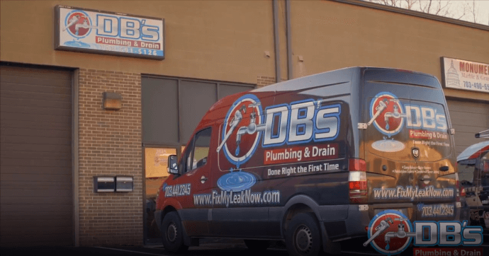 DB’s Plumbing and Drain truck in Centreville